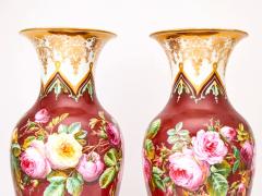 Tall Exquisite Austrian Antique Pair Continental Decorative Porcelain Vases - 3886227