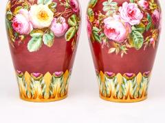 Tall Exquisite Austrian Antique Pair Continental Decorative Porcelain Vases - 3886230