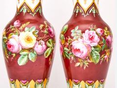 Tall Exquisite Austrian Antique Pair Continental Decorative Porcelain Vases - 3886231