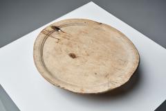 Tall Footed Wooden Plate Scandinavia 18th century - 2041249