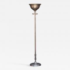 Tall French Art Deco Chrome Floor Lamp - 874364