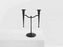 Tall French brutalist bronze candlestick 1940 - 4308560