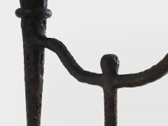 Tall French brutalist bronze candlestick 1940 - 4308562