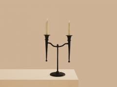 Tall French brutalist bronze candlestick 1940 - 4308564