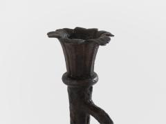 Tall French brutalist bronze candlestick 1940 - 4308566