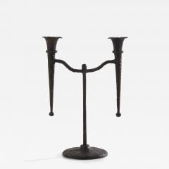 Tall French brutalist bronze candlestick 1940 - 4319160