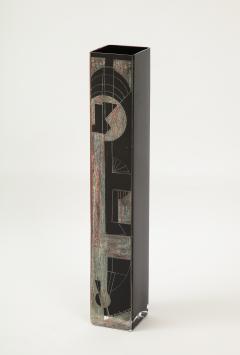 Tall Geometric Etched Glass Vase - 1175062