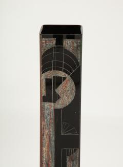 Tall Geometric Etched Glass Vase - 1175064