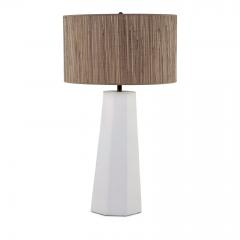 Tall Geometric Shaped White Plaster Lamp - 1934537