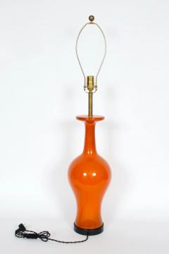 Tall Glazed Tomato Red Ginger Jar Ceramic Table Lamp Circa 1960 - 2831904