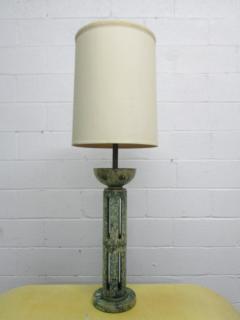 Tall Green Italian Marble Lamp - 2037275