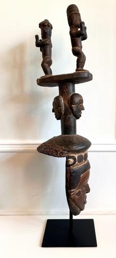 Tall Ibibio Head Mask with Polychrome Nigeria Africa Provenance - 3795538