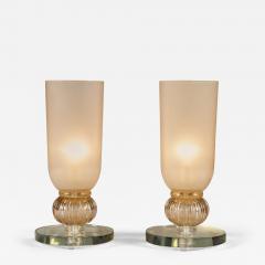 Tall Italian Murano rose pink glass urn upligthers with decorative fluted ball - 4508131