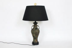 Tall Laurel Lamp Company Ancient Asian Style Bronze Table Lamp 1950s - 2851620