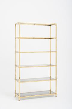 Tall Mid Century Brass and Glass Etagere - 1580514