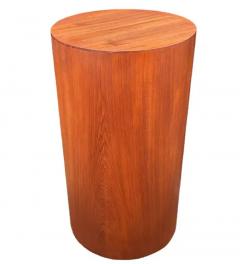 Tall Mid Century Danish Modern Round Circular Teak Drum Table Display Pedestal - 3433181