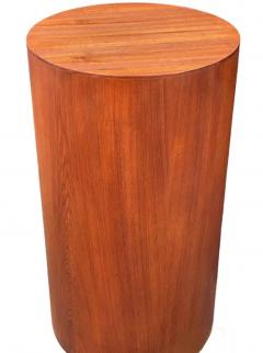 Tall Mid Century Danish Modern Round Circular Teak Drum Table Display Pedestal - 3433190