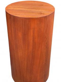 Tall Mid Century Danish Modern Round Circular Teak Drum Table Display Pedestal - 3433355