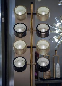 Tall Midcentury Marble Brass Metal and Plexiglass Six Lights Floor Lamp - 4715822