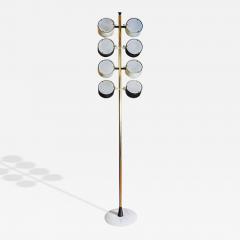 Tall Midcentury Marble Brass Metal and Plexiglass Six Lights Floor Lamp - 4767802