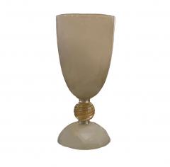 Tall Murano Glass Pedestal Vase with Gold Inclusions - 4562839