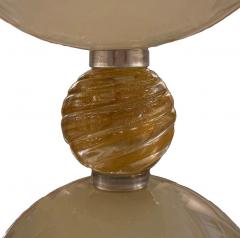 Tall Murano Glass Pedestal Vase with Gold Inclusions - 4562841