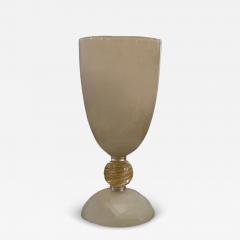Tall Murano Glass Pedestal Vase with Gold Inclusions - 4562906