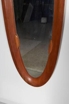 Tall Oval Mahogany Mirror Made in Italy - 702528