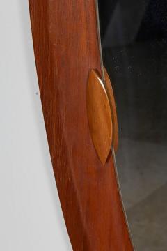 Tall Oval Mahogany Mirror Made in Italy - 702529
