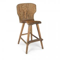 Tall Pine and Bent Plywood Swedish Stool with Foot Rest - 2723007