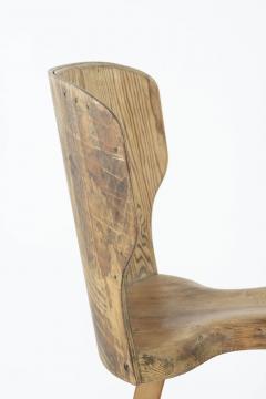 Tall Pine and Bent Plywood Swedish Stool with Foot Rest - 2723009