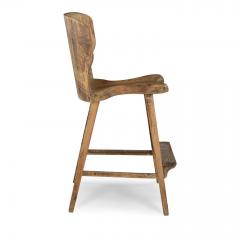 Tall Pine and Bent Plywood Swedish Stool with Foot Rest - 2723010