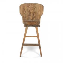 Tall Pine and Bent Plywood Swedish Stool with Foot Rest - 2723011