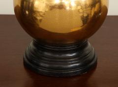 Tall Porcelain Lamp with Gold Craquelure Glaze - 1218829