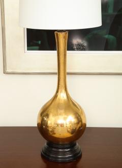 Tall Porcelain Lamp with Gold Craquelure Glaze - 1218830