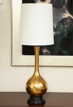 Tall Porcelain Lamp with Gold Craquelure Glaze - 1218831
