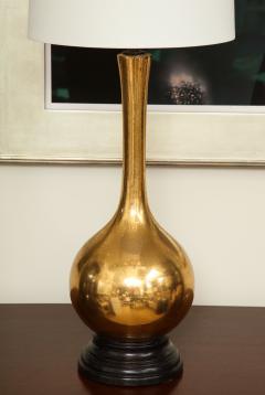 Tall Porcelain Lamp with Gold Craquelure Glaze - 1218832