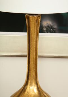 Tall Porcelain Lamp with Gold Craquelure Glaze - 1218834