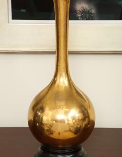 Tall Porcelain Lamp with Gold Craquelure Glaze - 1218837