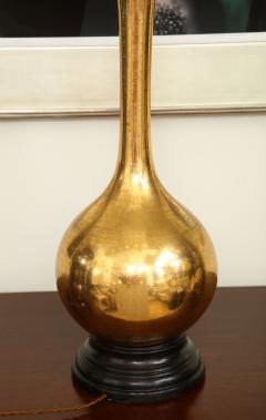 Tall Porcelain Lamp with Gold Craquelure Glaze - 1218840