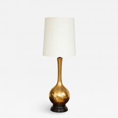 Tall Porcelain Lamp with Gold Craquelure Glaze - 1219448