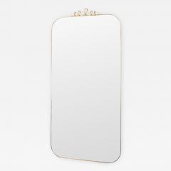 Tall Rectangular Brass Mirror with Loop Detail - 243257