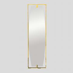 Tall Rectangular Mid Century Style brass frame mirror - 4091754