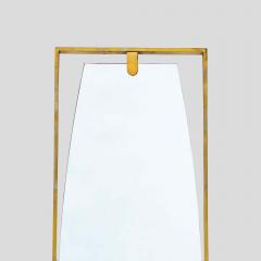 Tall Rectangular Mid Century Style brass frame mirror - 4091756