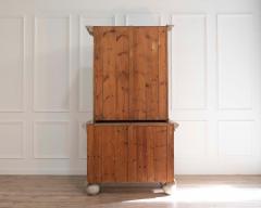 Tall Swedish cabinet in soft grey two piece early mid 19th century - 4437787