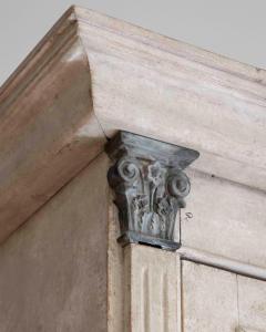 Tall Swedish cabinet in soft grey two piece early mid 19th century - 4437834