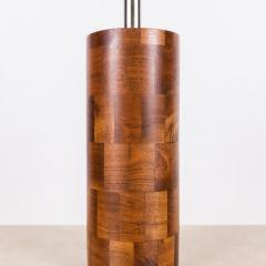Tall Wood Block Column Lamp With Linen Shade by Amter Craft - 3184498