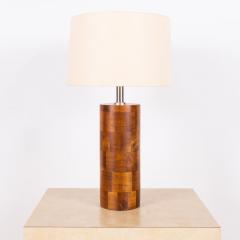 Tall Wood Block Column Lamp With Linen Shade by Amter Craft - 3184499