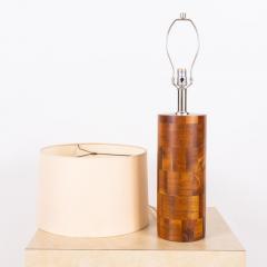 Tall Wood Block Column Lamp With Linen Shade by Amter Craft - 3184500
