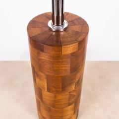 Tall Wood Block Column Lamp With Linen Shade by Amter Craft - 3184501